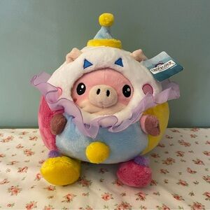 NWT Squishable Undercover Pig in Clown Costume Kawaii Decora Circus Plushie Toy